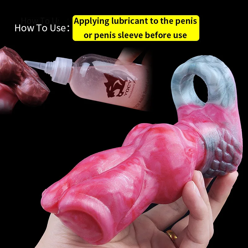 YOCY Wolf Dog Penis Sheath S,L Size Soft Silicone Sex Toy For Men Penis Enlargement Fantasy Cock Sleeve Wearable Condom