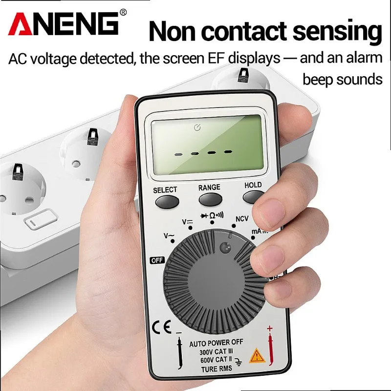ANENG AN101 Mini Digital Multimeter 1999 Counts TRMS NCV AC DC Capacitance Tester