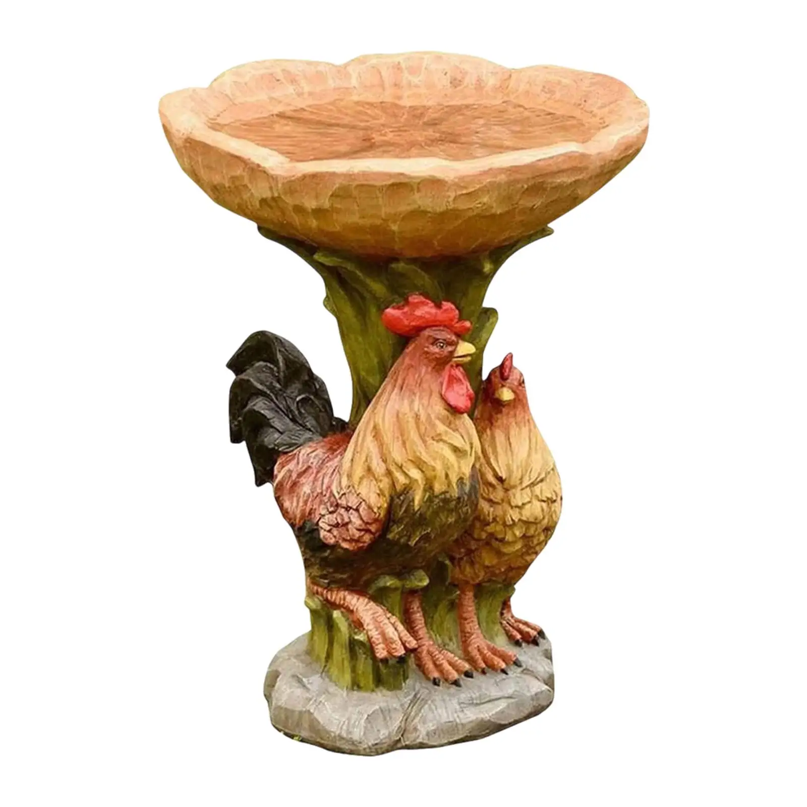 Rooster Statue Figurine Lawn Landscape Resin Feeder Garden Bird Bath Bowl for Balcony Outdoor Hummingbird Porch Housewarming Rooster Statue Figurine Lawn Landscape Resin Feeder Garden Bird Bath Bowl for Balcony Outdoor Hummingbird Porch Housewarming