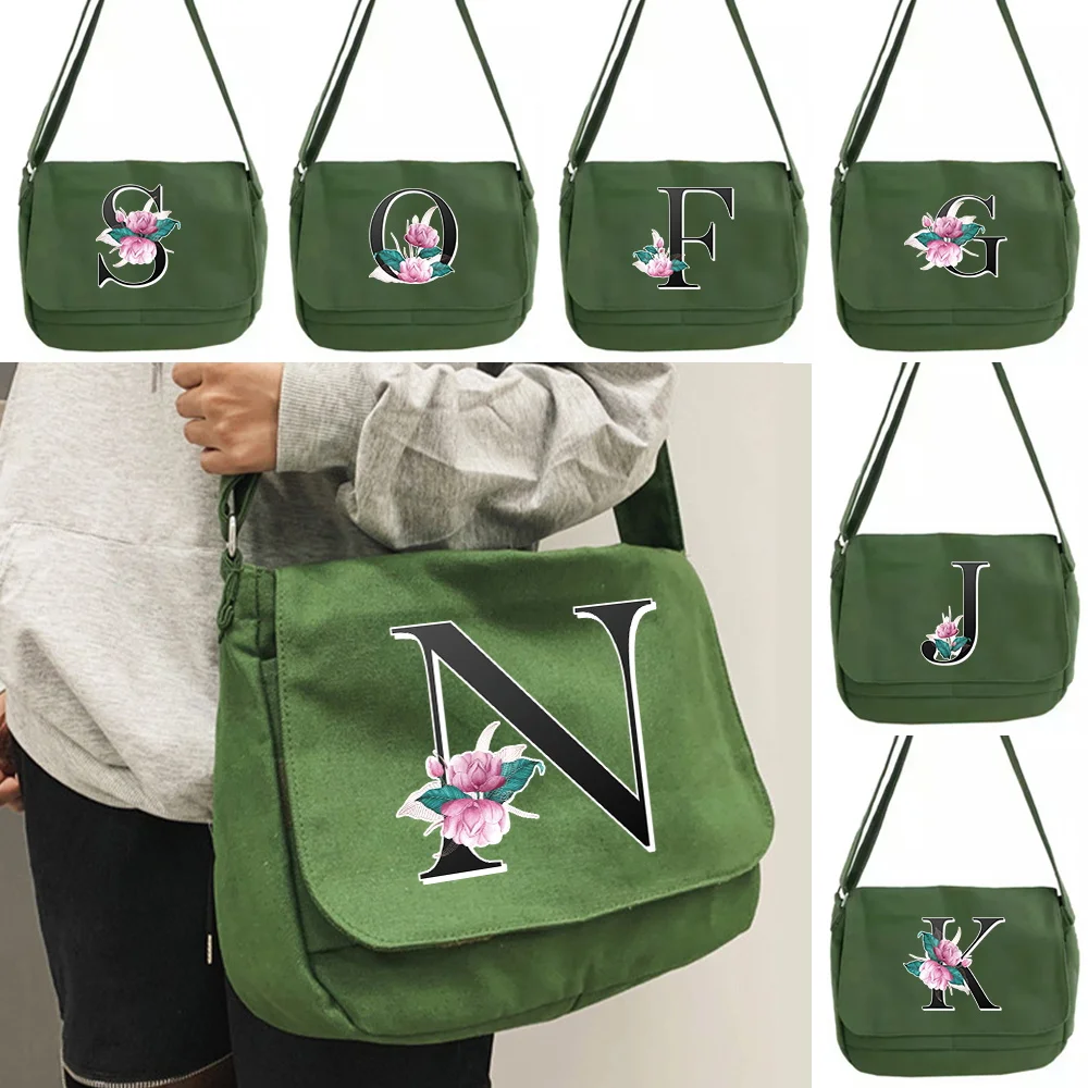 Women Whitemarble Zipper Shoulder Messenger Bag Small Cotton Canvas Handbag Casual Tote Female Eco Crossbody Bag Vintage Bags