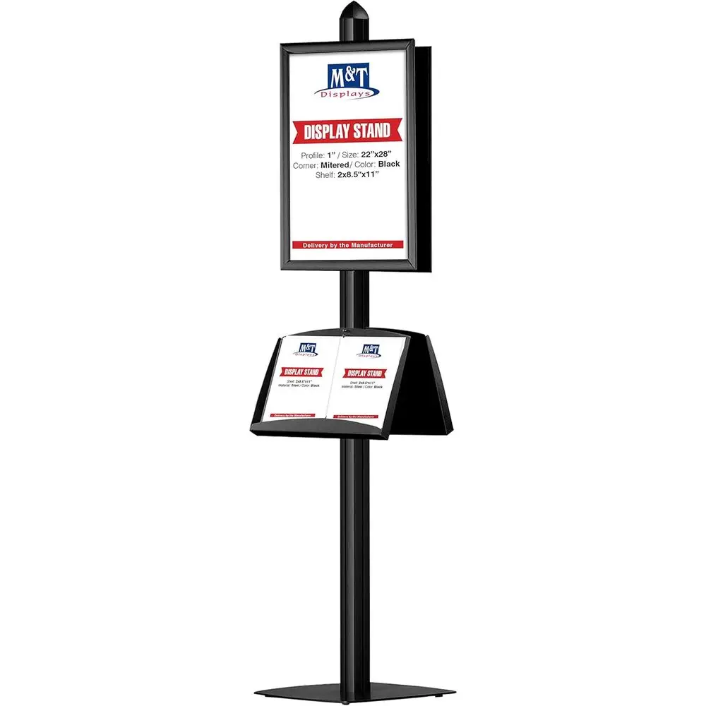 

Double-Sided Literature Rack with 2x22x28 Inch Poster Frames and 4x8.5x11 Inch Display Pockets