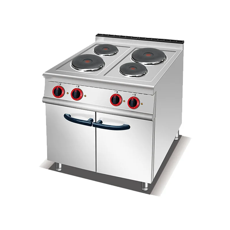 

Commercial vertical four-head round plate ceramic furnace quipment Cooking oven with oven cabinet seat