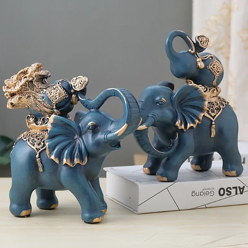 

Elephant Decoration Living Room Wine Cabinet Decoration Hallway Room Lucky Couple New House European Style Small Ornament