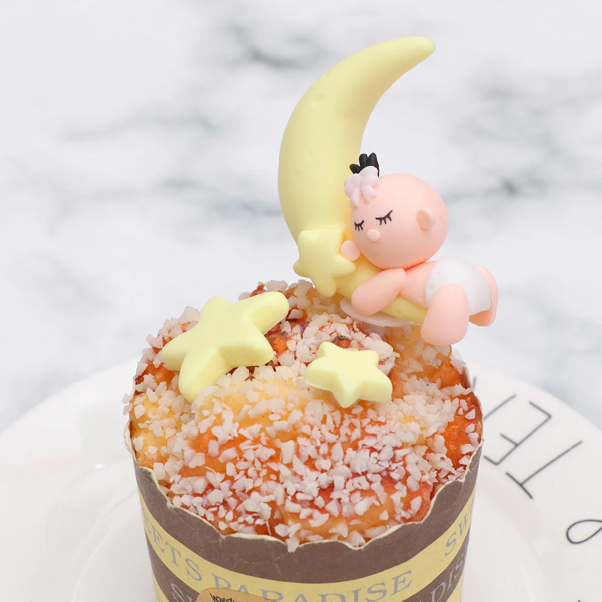 

3Pcs Polymer Clay Cake Picks Safe Durable Birthday Cake Insert Card Cupcake Decoration Cupcake Decor Toppers