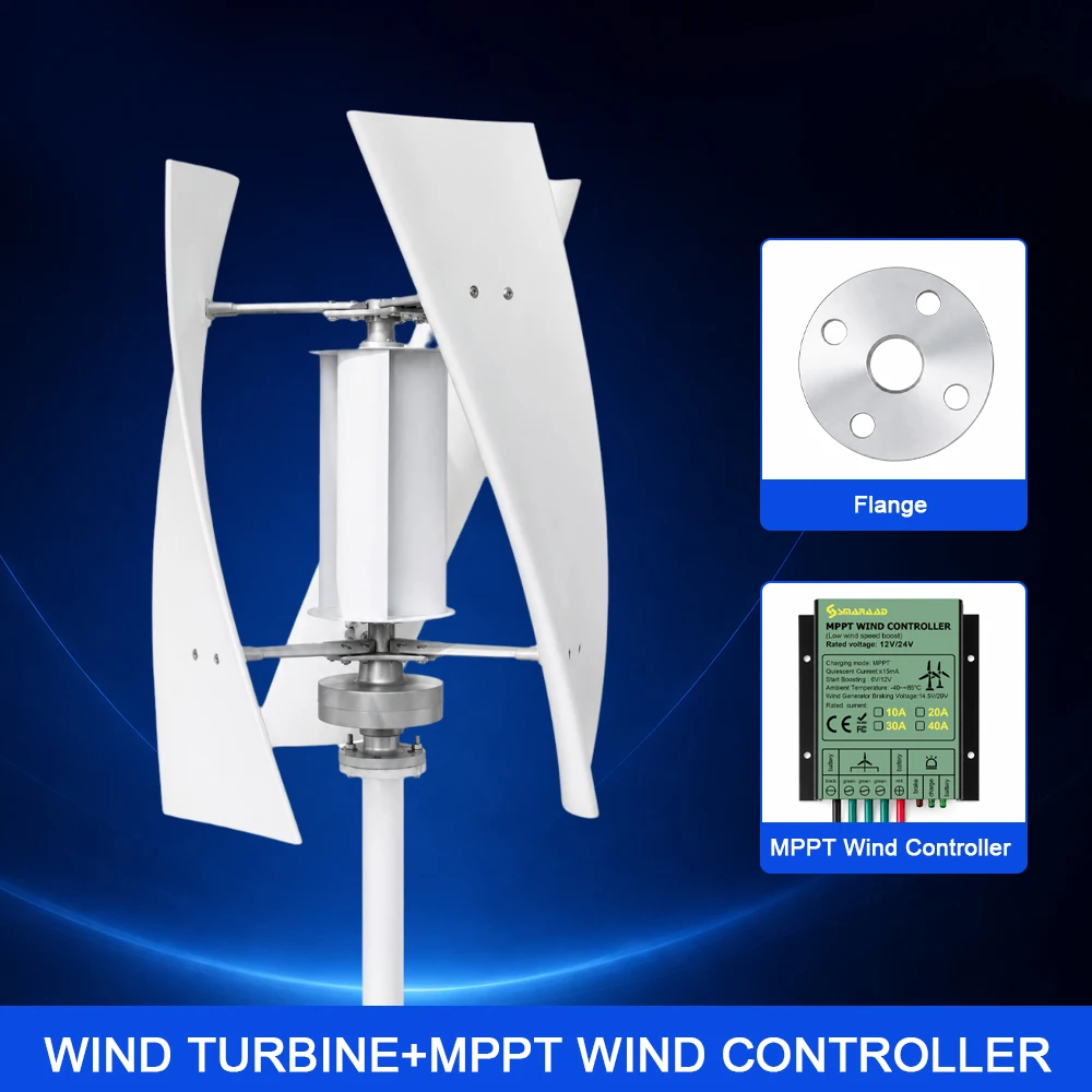 5000 W 10000 W vertikale Windkraftanlage, 12 V/24 V/48 V, geräuscharmer MPPT-Controller, robuste Lieferung in Polen