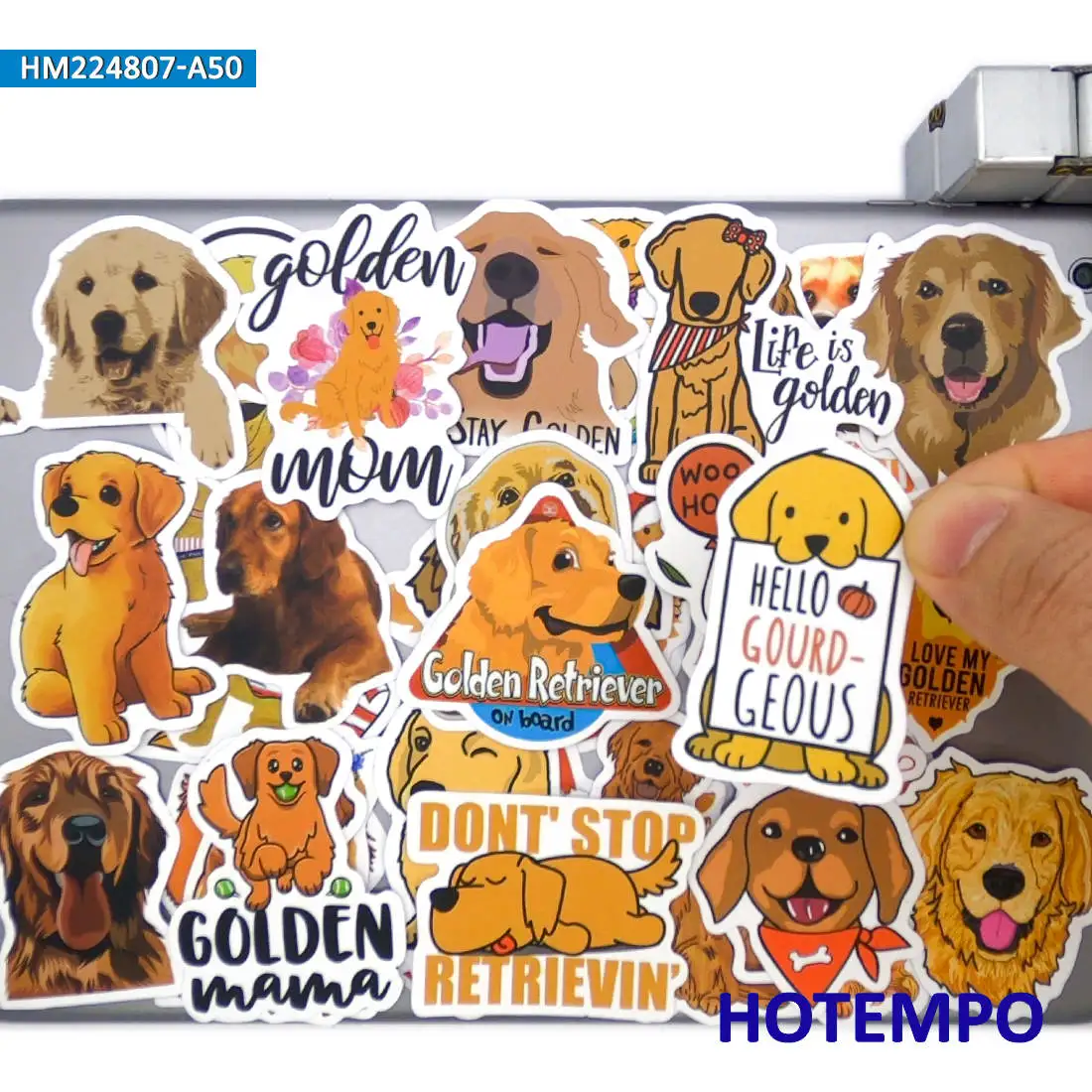 20/30/50Pieces Cute Golden Retriever Funny Cartoon Dog Animals Stickers for Scrapbook Luggage Bike Car Phone Laptop Sticker Toys