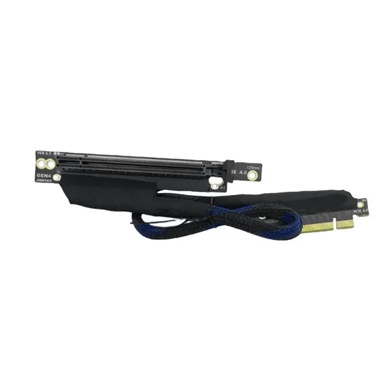 

AT82-Pcie 4.0 X8 To X16 GPU Soft Flexible Extension Cable GEN 4 For AI Server Graphics Card (50Cm 16AD4 Right-Right)