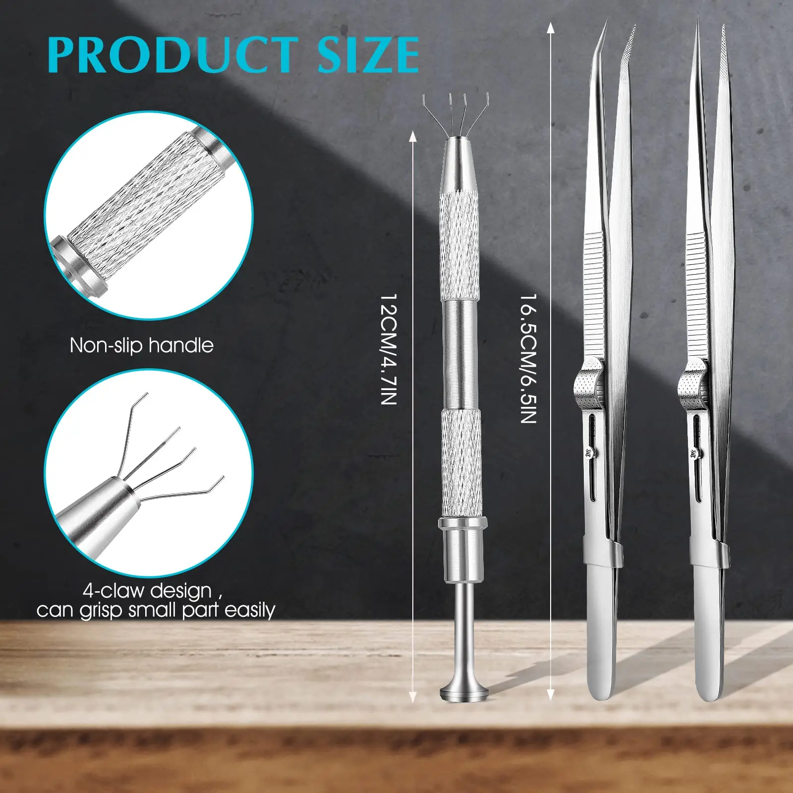 Precision Industrial Tweezers Anti-static Magnetic Stainless Steel Tweezers Set For Electronics Soldering Maintenance Hand Tools