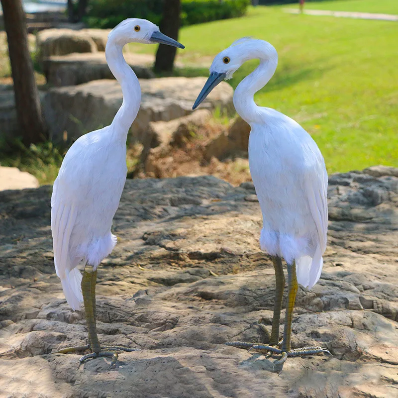 

a pair of simulation Egret models foam&feathers white bird garden decoration gift about 50-55cm