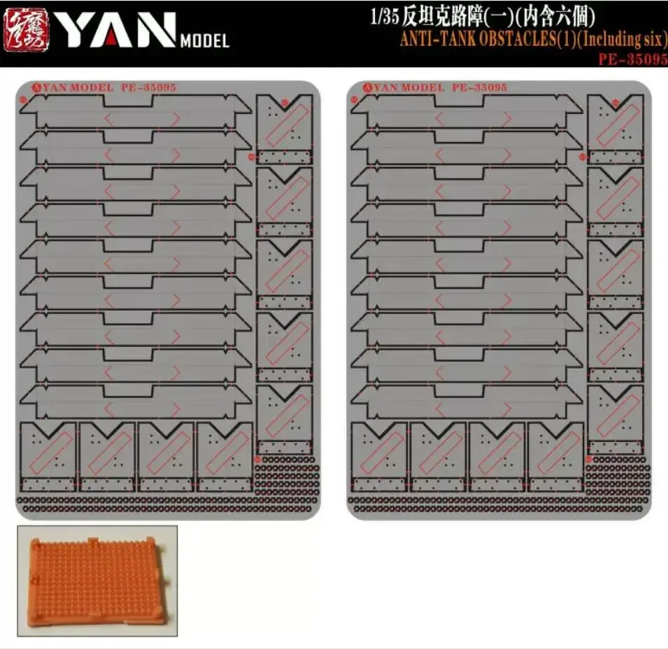 Yan Model PE-35095 1/35 Anti-Tank Obstacles (1) (Including Six)