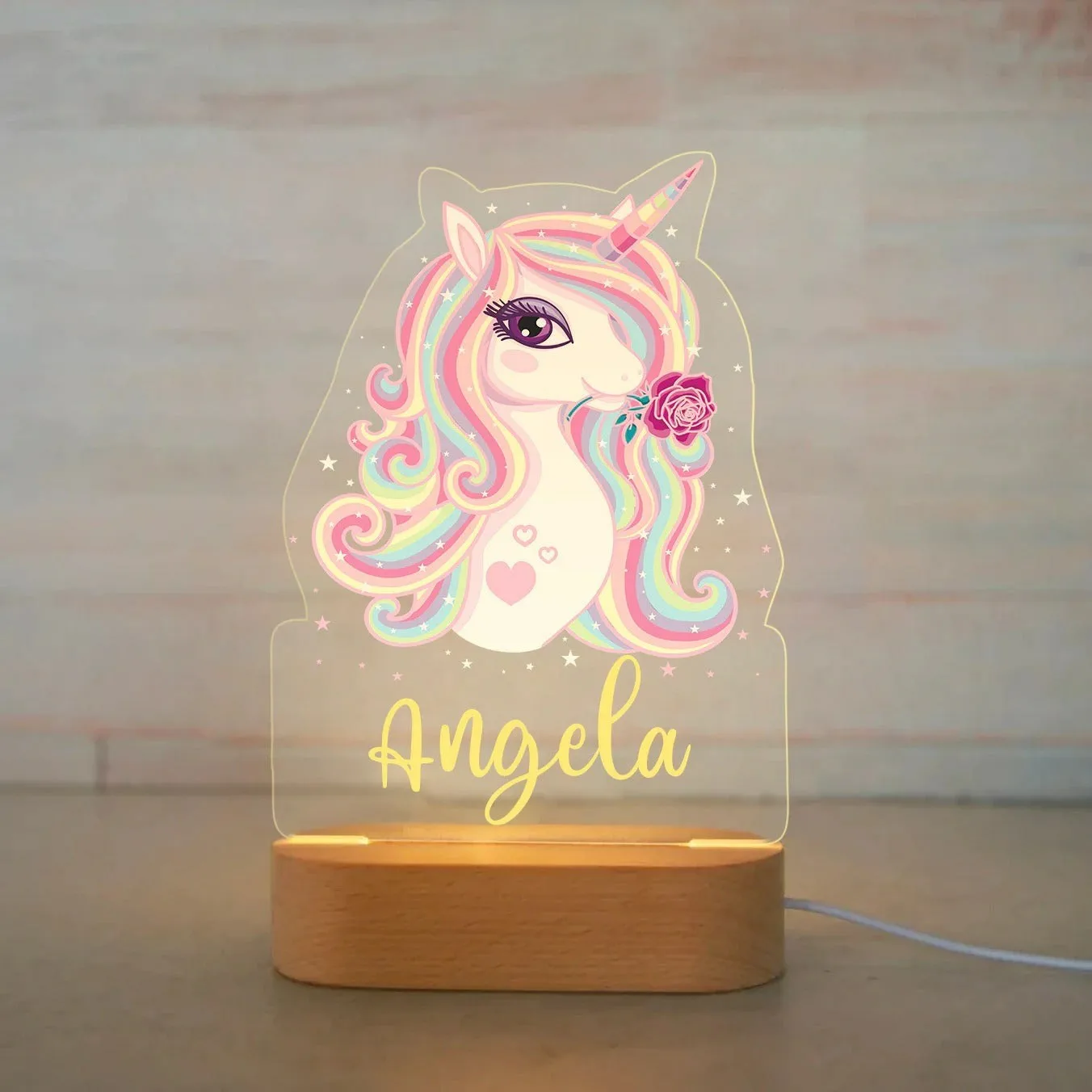 Customized Name LED USB Night Light Personalized Animal Design Acrylic Lamp for Baby Kids' Bedroom Home Decor Birthday Gift