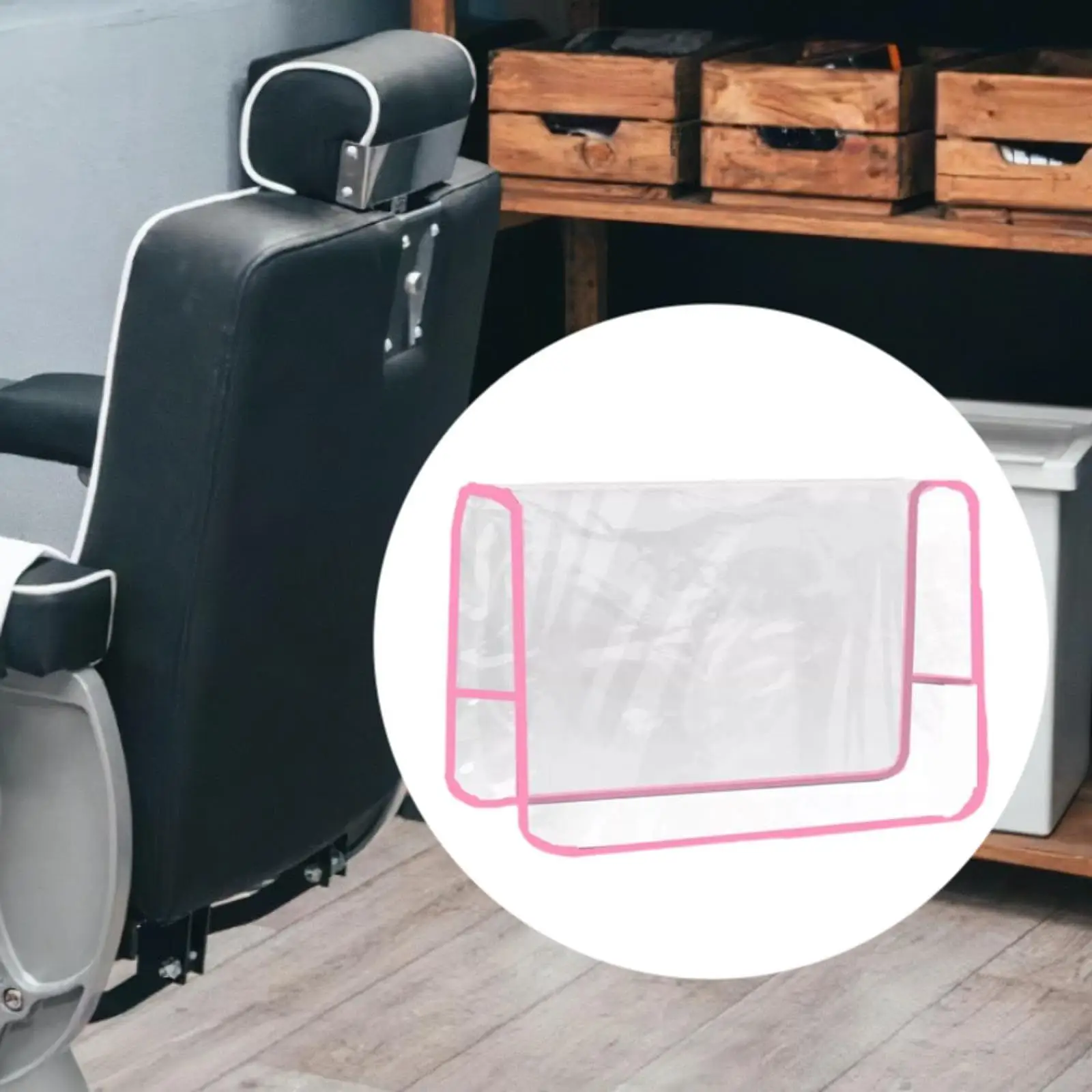 2x funda trasera de silla multiusos transparente para peluquería centro de belleza barbería