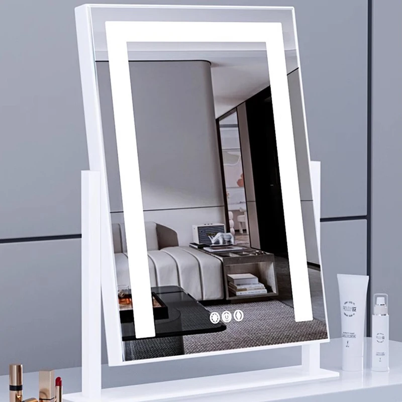 Adhesive Flexible Mirror Mirrors Large Led Lighting Tabletop Light Home Decoration Luxury Espejos Adhesivo De Pared Makeup