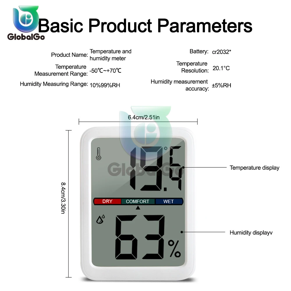 Home Indoor Temperature Humidity Meter LCD Digital Thermometer Hygrometer Sensor Gauge Weather Station Smart Home