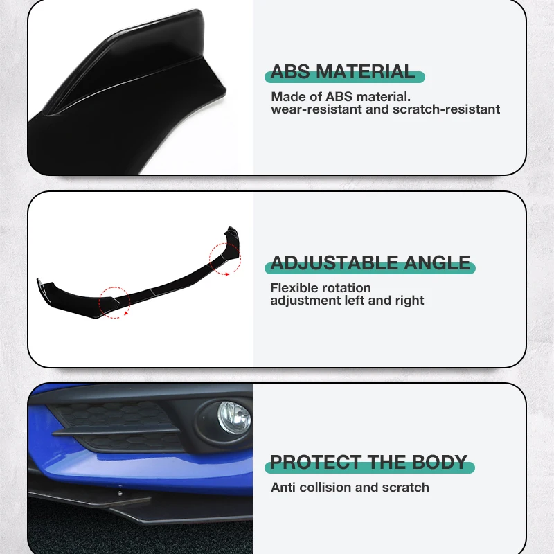 5-teiliger Universeller Auto-Frontstoßstangen-Separator, Stoßstangenlippen-Bodykit, Duck-Lip-Separator für BMW, Benz, Volkswagen, Honda – Detail 4