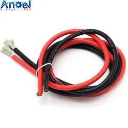 2 meter Silicon Wire 8 10 12 14 16 18 20 22AWG Heatproof Soft Silicone Silica Gel Wire Cable (1meter Red+1meter Black)