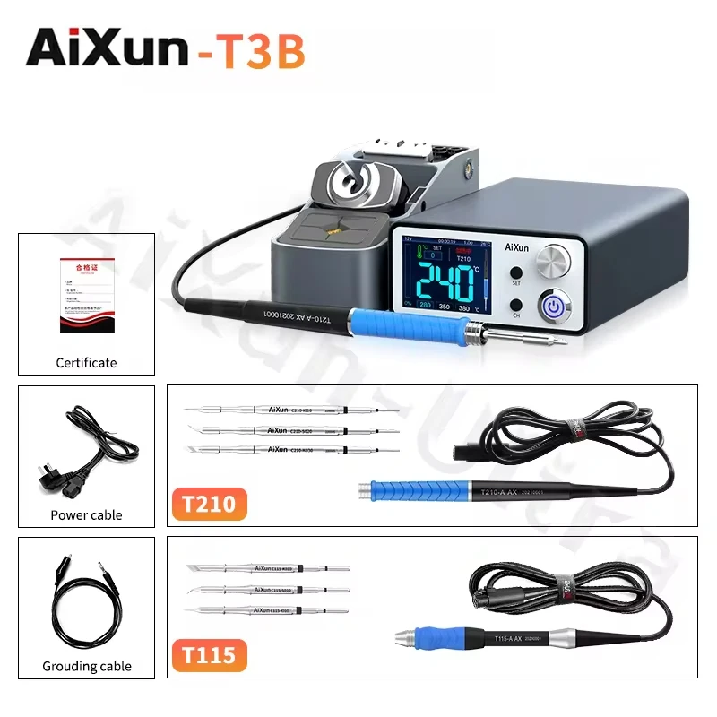 

AIXUN T3B intelligent Welding Station With Soldering Iron T210 Handle Welding Tips For Phone BGA SMD PCB Repair Tools