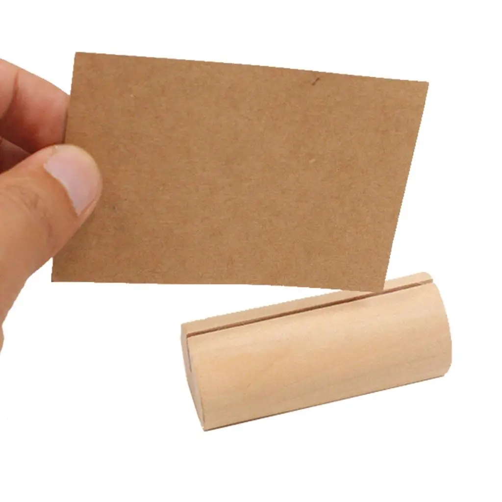 10Pcs Wood Table Numbers Holder Wood Place Card Holder Party Wedding Table Name