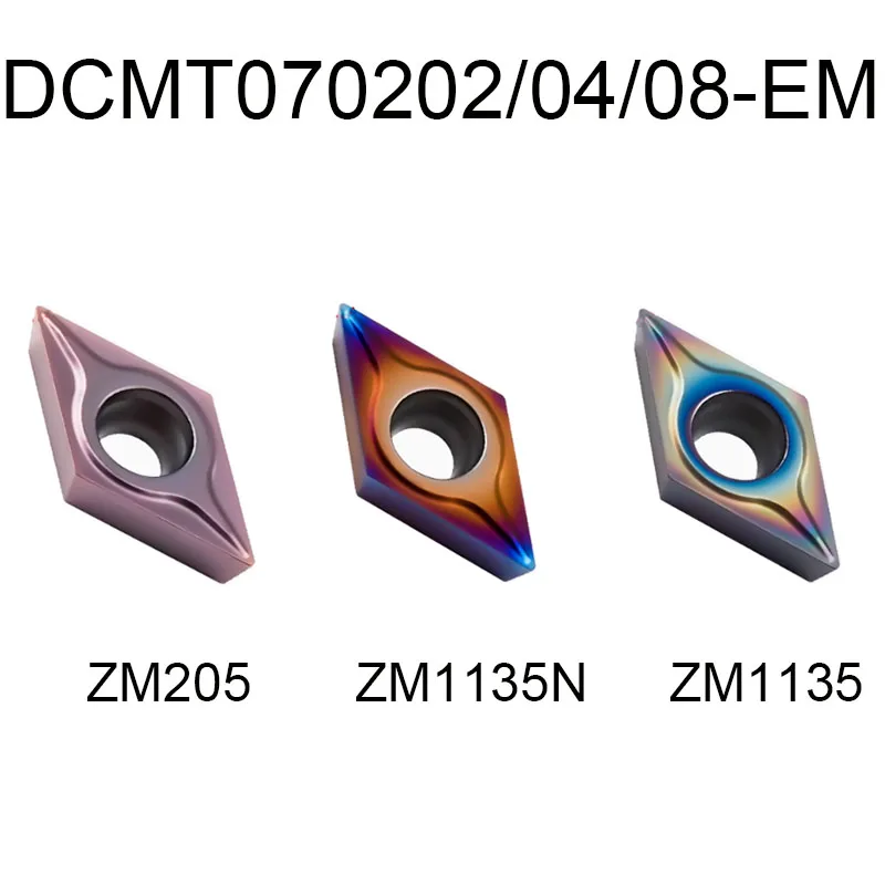 

10pcs DCMT070202-EM /DCMT070204-EM /DCMT070208-EM Indexable CNC Carbide turning insert For stainless steel