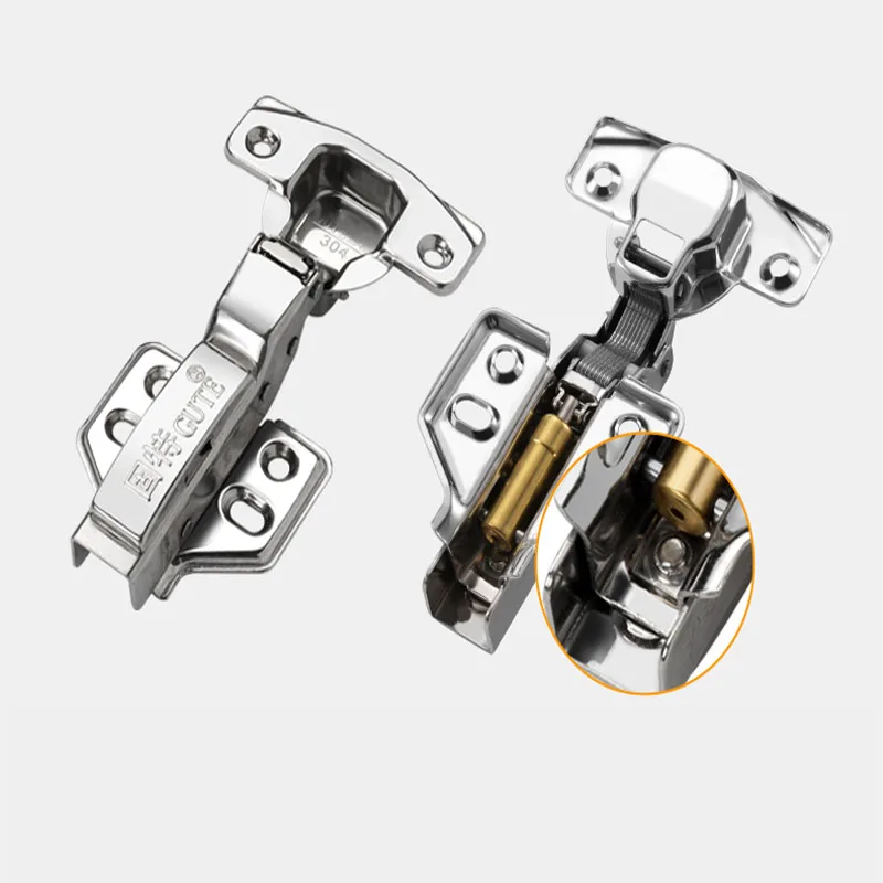 

1Pcs Hydraulic Hinges Cabinet Door Spring Hinge Damper Buffer Quiet Closing Kitchen Cupboard Furniture 304 Stainless Steel