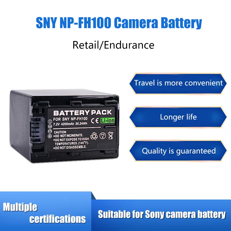 

NP-FH100 battery for Sony HDR-XR520E CX100E XR105E XR200 XR500