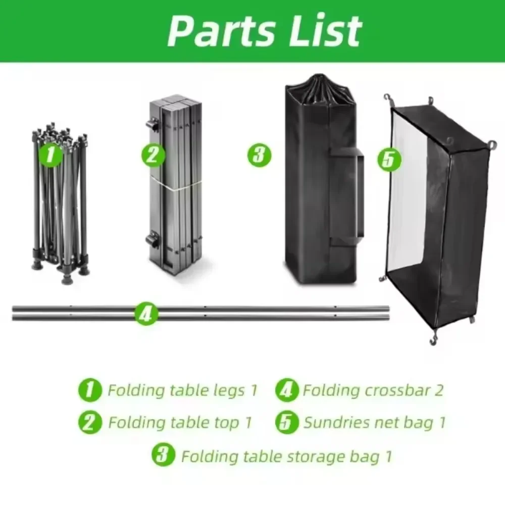 طاولة طويلة قابلة للطي للتخييم، محمولة متعددة الأغراض مع حقيبة حمل للنزهات والمشي لمسافات طويلة على الشاطئ ومكاتب ترفيهية خفيفة الوزن #5