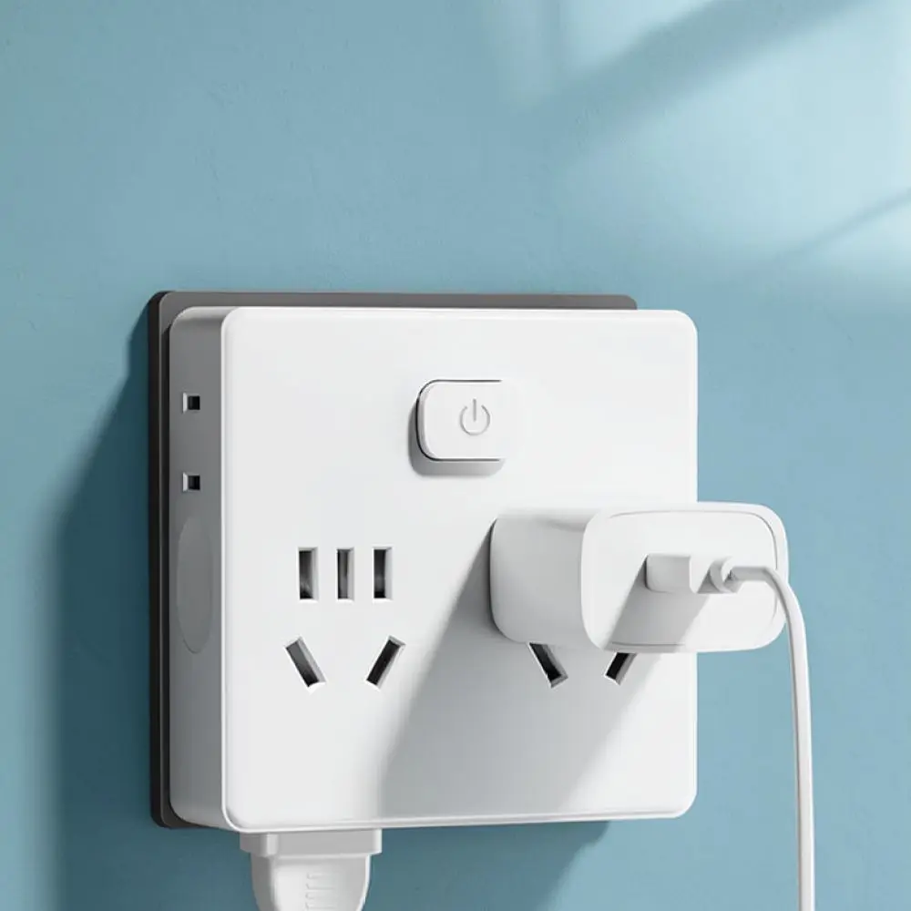 Cube Wall Socket Adapter Multi Port Power Extender With Independent Switch For Home Office Appliance Connectivity