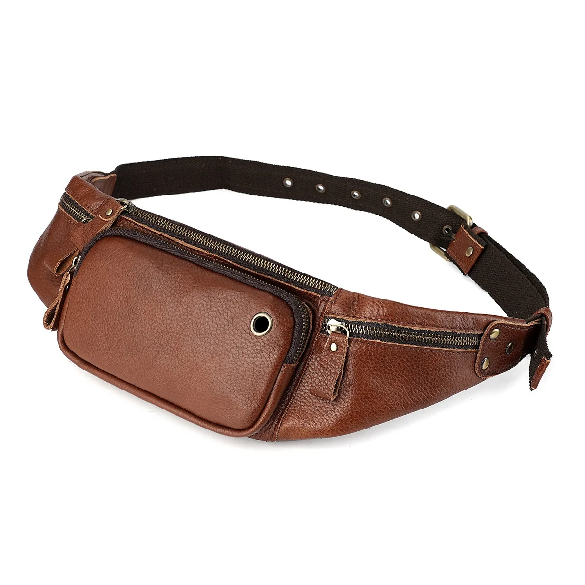 Multifunctional Outdoor Sports Chest Bag Genuine Leather Waist Bag For Men And Women Genuine Leather Belt Bag Mobile Phone Bag