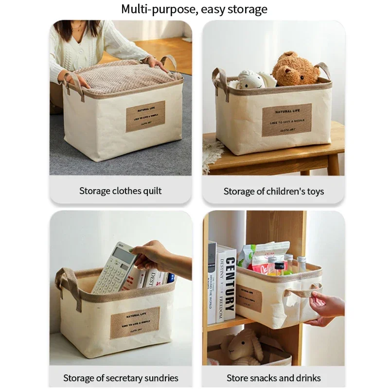 Folding Laundry Baskets Large Thickened Linen Clothes Storage Box Organizer Bags Waterproof Closet Cabinet Home Organization