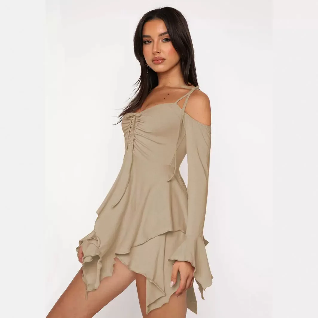 Vestido Longo de loween com Saia Curta, Gown Assimétrico Sem Alças, Design Mosaico Flipkart, Cintura Alta, Sem Marca