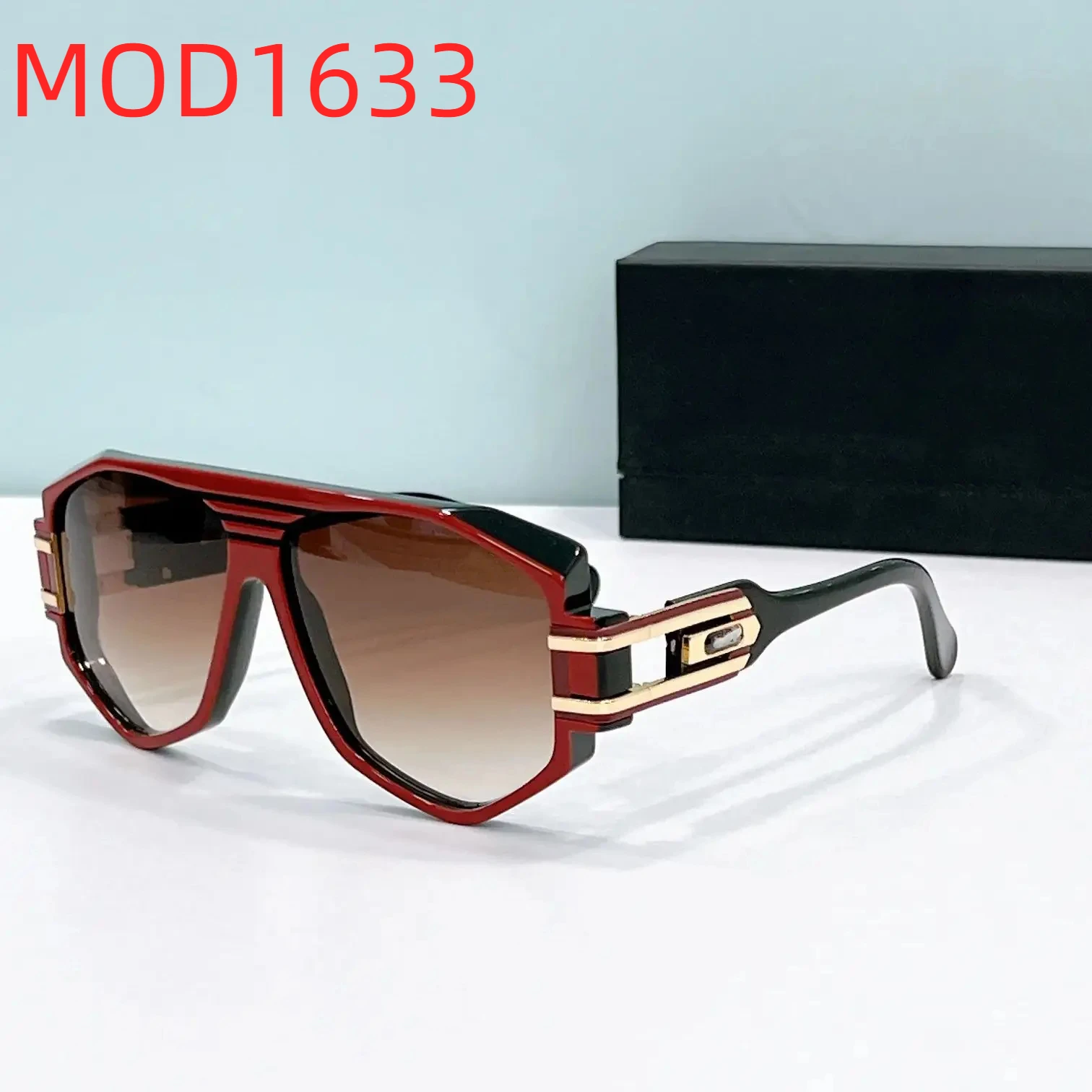 

Authentic MOD1633 Premium Popular Red Alloy+Acetate Frame Men Women Sun Glasses Leisure Business Retro UV400 Male Couple Eyewear