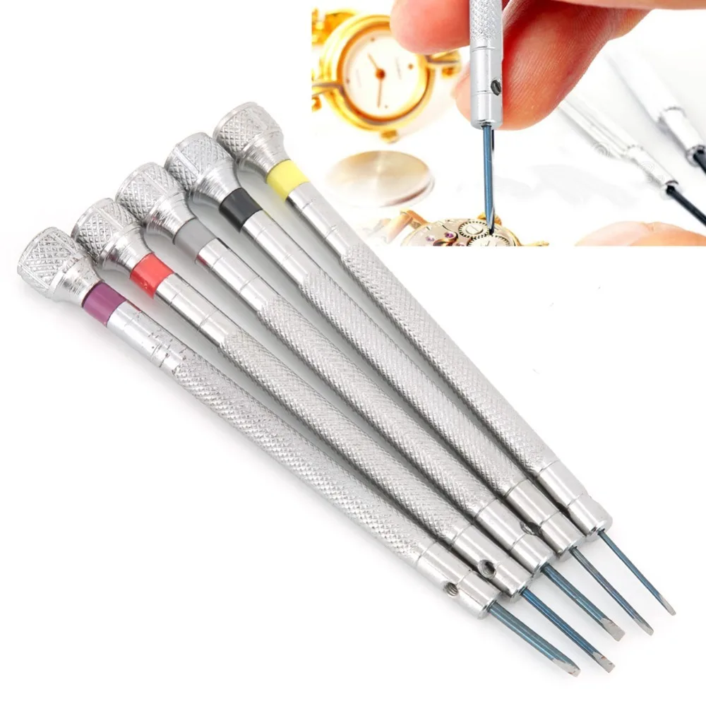 5pcs Reversible Blade Watch Screwdriver Flathead Screwdriver Replace Blades Phone Repairing Tool Watch Repairing Tool