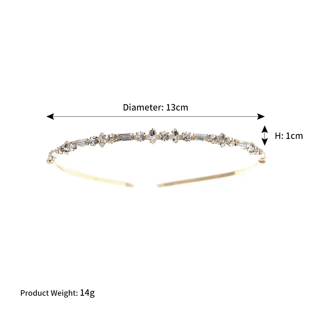 Gold Color Crystal Hair Band Tiara Luxury Rhinestone Zircon Crown Wedding Hair Accessories Jewelry Women Headpiece Ornaments