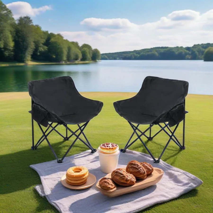

2PCS Outdoor Camping Chairs Folding Portable Carry Bag