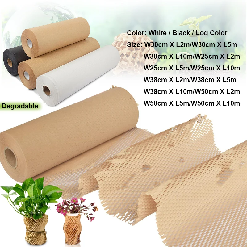 

2-10M Honeycomb Cushioning Wrap Roll for Moving Shipping Packaging Gifts Recyclable Honeycomb Paper Supplies Bubble Paper Wrapp