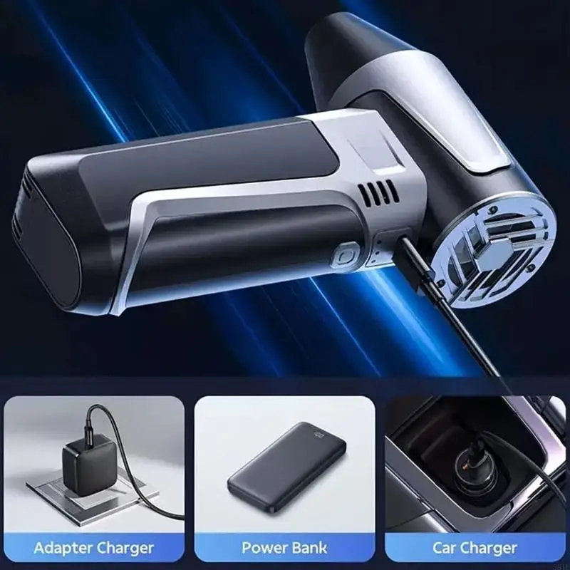 581E مروحة صغيرة محمولة 3 سرعات تعديل مروحة جيب مدمجة 2500 مللي أمبير مروحة صغيرة قابلة للشحن 130000 دورة في الدقيقة منفاخ هواء #5