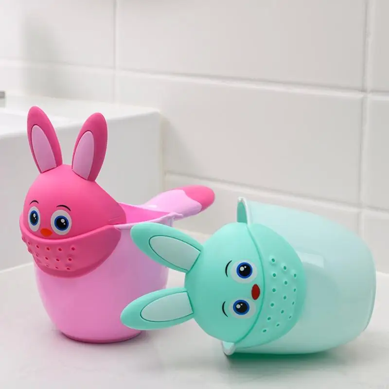 T8UD Baby Bath Waterfall Rinser Kids Shampoo Cup Cartoon Shower Washing for Head Watering Spoon Bathing Cups