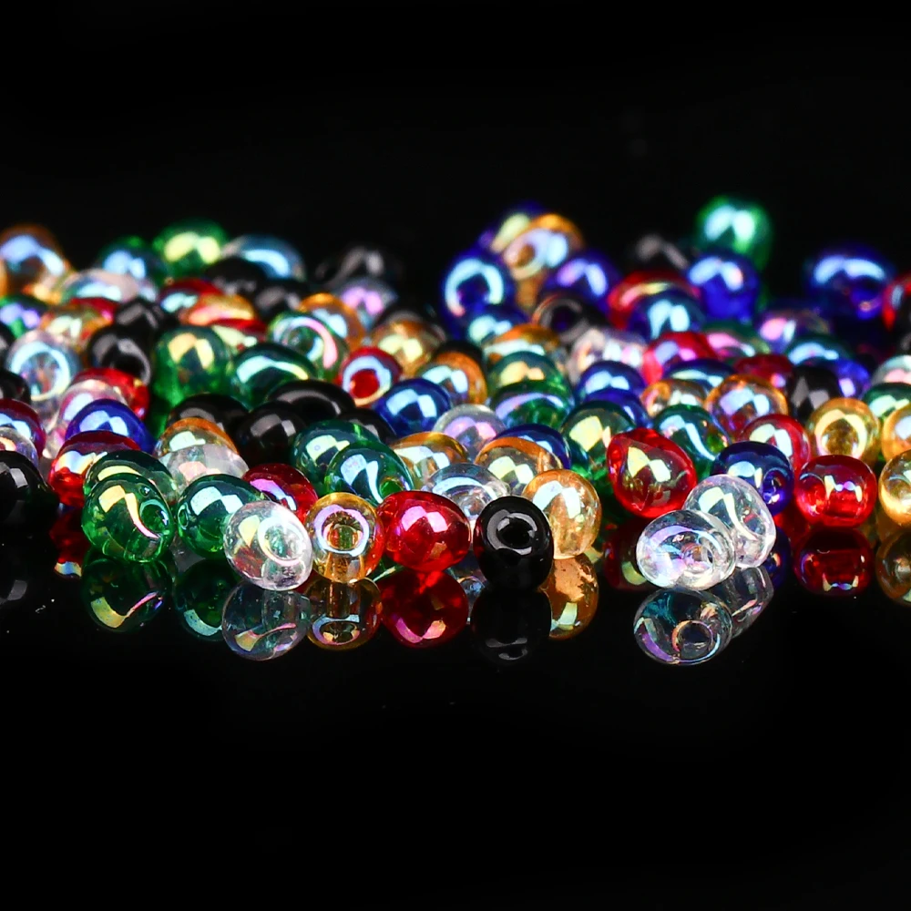 100PCS PMMA Teardrop Bubble Head Perlen Fliegenbindematerial Perle Klare Perlen für Midge Nymph Emeger Bugger Würmer Forellenköder