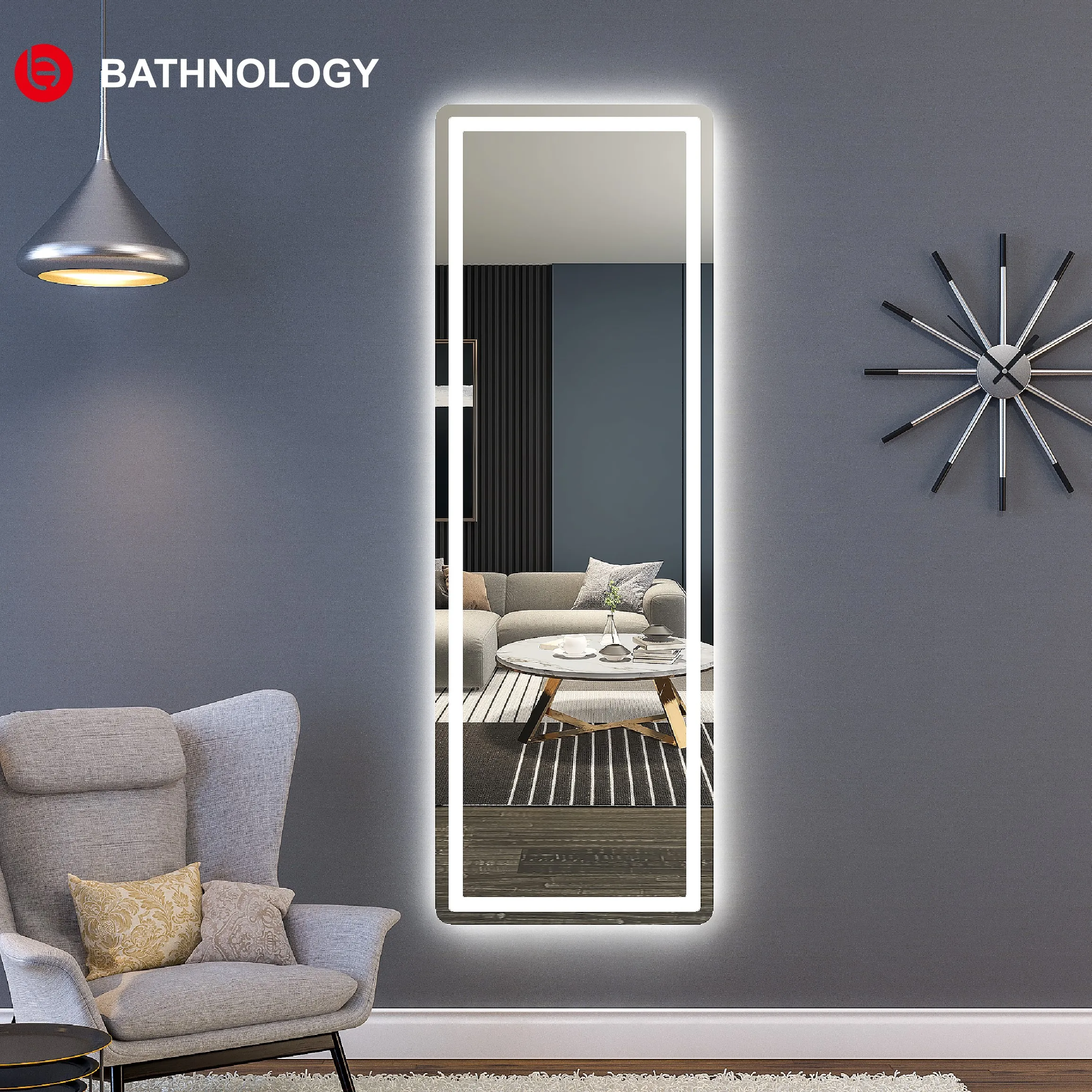 Wall Mounted led Salon Mirror Light Smart Mirror Rectangle Defogger Dressing Wholesale Full Length Mirror Led