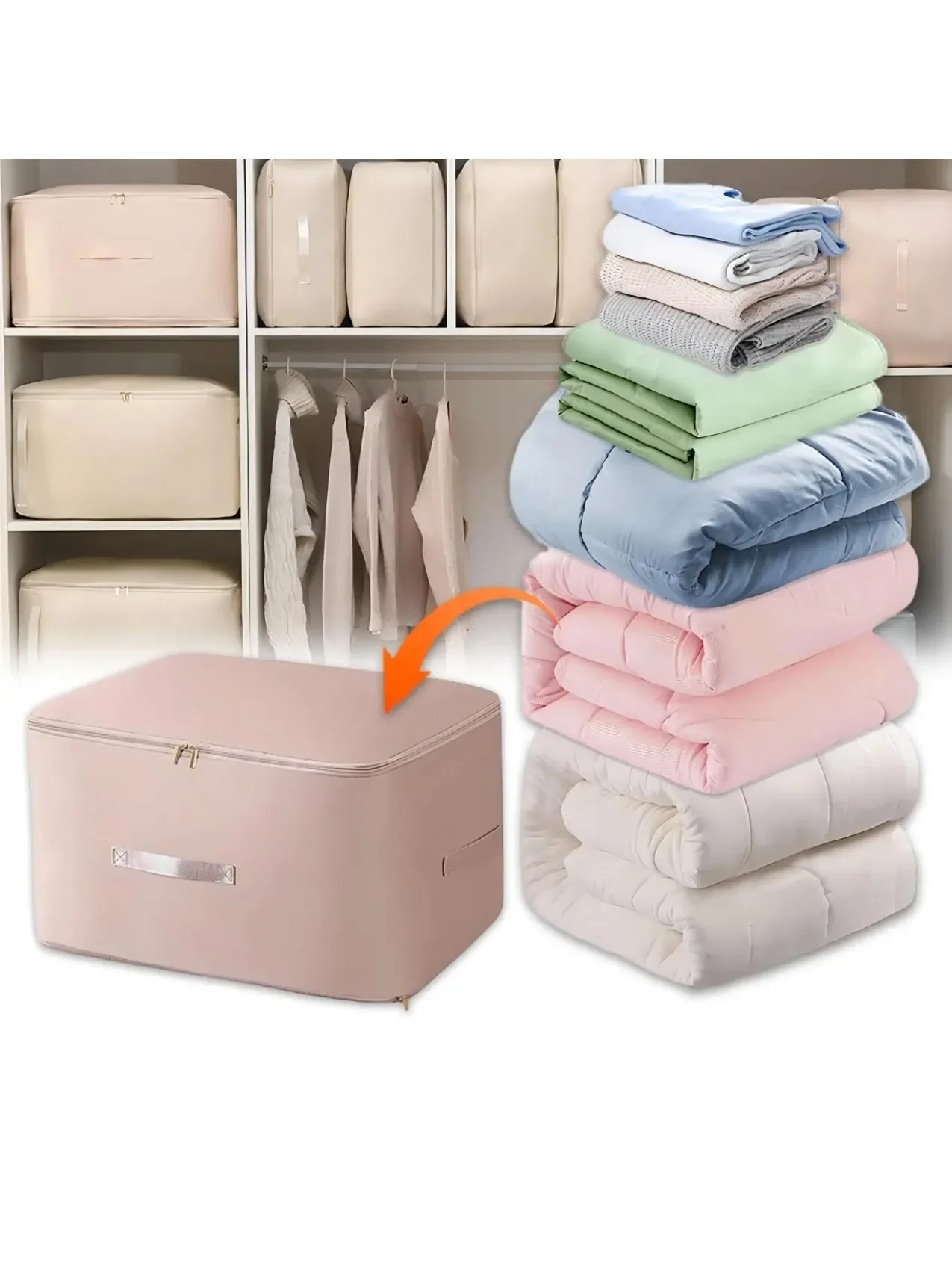 Compressie Stofdichte Organizer Opbergtas Grote Capaciteit Vochtbestendige Kleding Quilt Verhuiszak Zelfcompressie Organizer - afbeelding 2