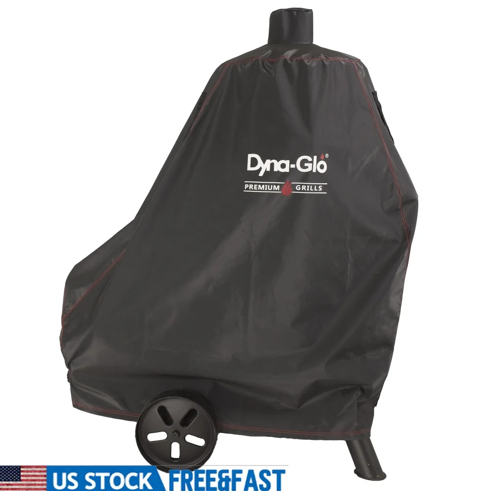 

Premium Vertical Offset Charcoal Smoker Cover Heavy-Duty Water Resistant PVC Durable Nylon Handles Adjustable Straps Mesh Vents