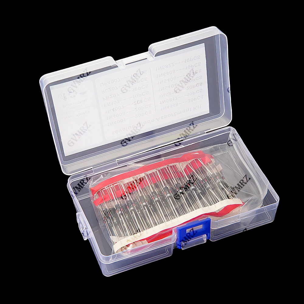14Value 200PCS Switching Transistors & Diodes Assortment Kit with Box Fast Recovery, Schottky Diodes Rectifier Diodes Component