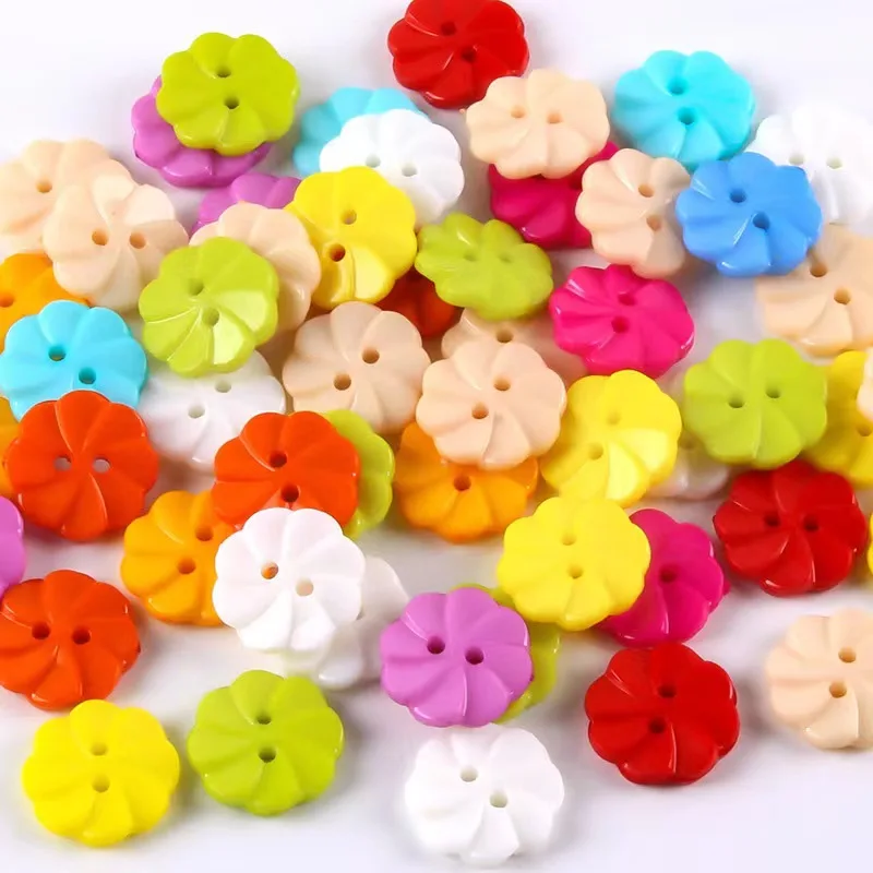 13mm Plastic Buttons 2-Holes Flower Decorate  sewing supplies  vintage buttons  buttons for clothing diy  accesorios de costura