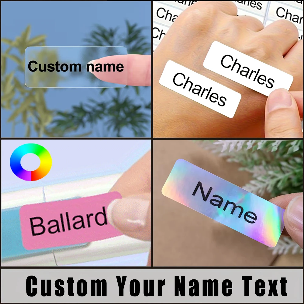Personalized Waterproof Stickers Custom Name Tags for Drinkware, Pens & Children's Stationery，Multiple Styles to Choose From