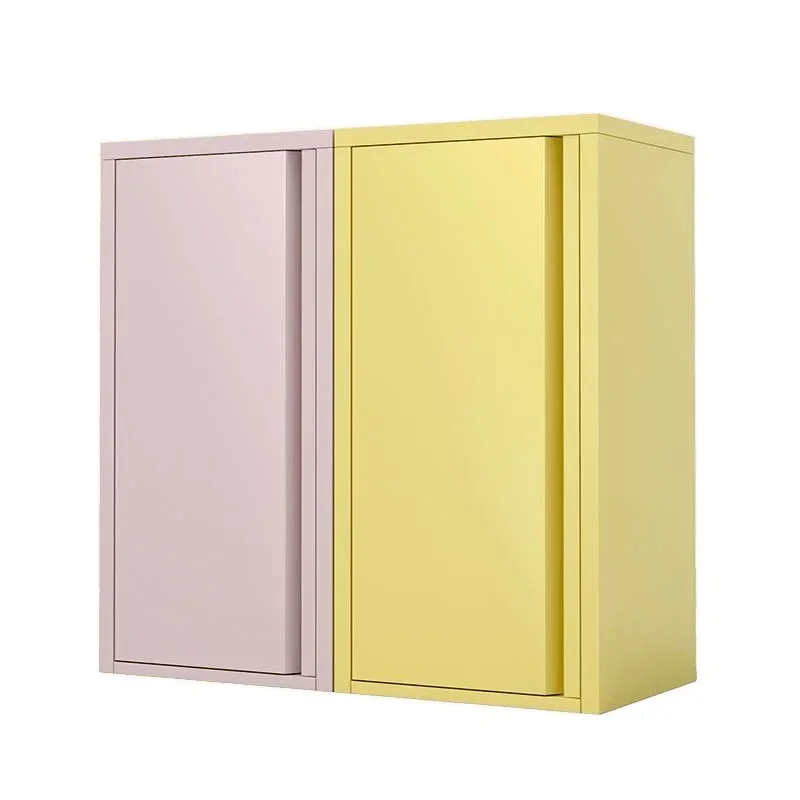 Cream wind iron storage ultra-narrow bedroom bedside table household wrought iron locker