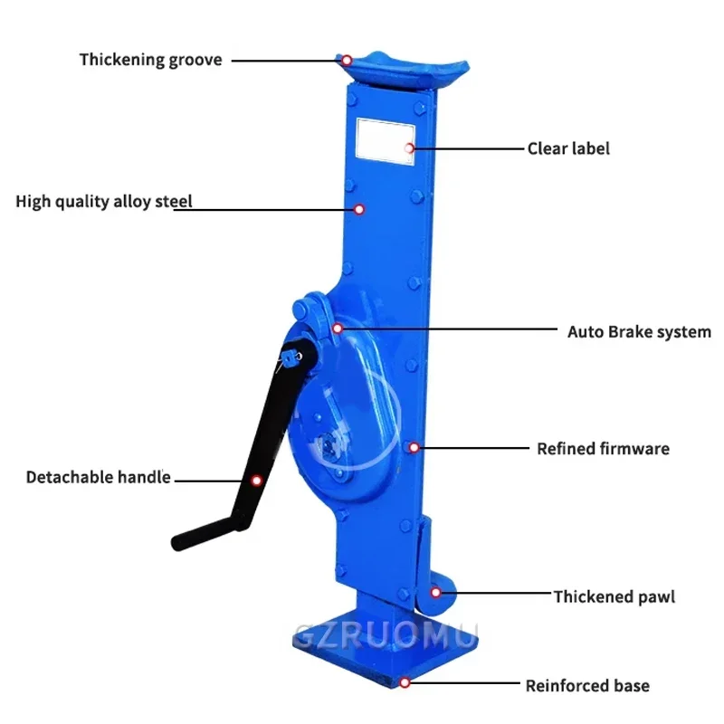 Screw Jack Double Section 10 Tons Vertical Hand Jack Vehicle Maintenance Mechanical Top Mine Professional Top 1PC