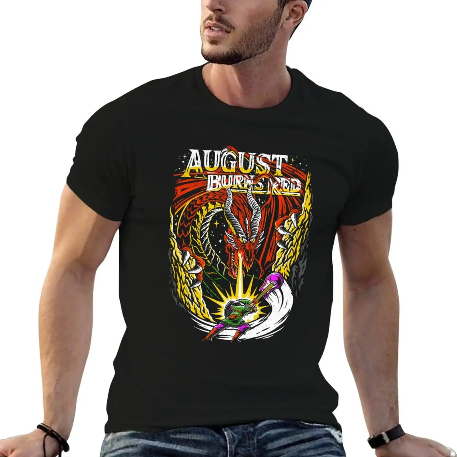 August Burns Red - Hero and Dragon T-Shirt boys animal print shirts graphic tee men workout shirt