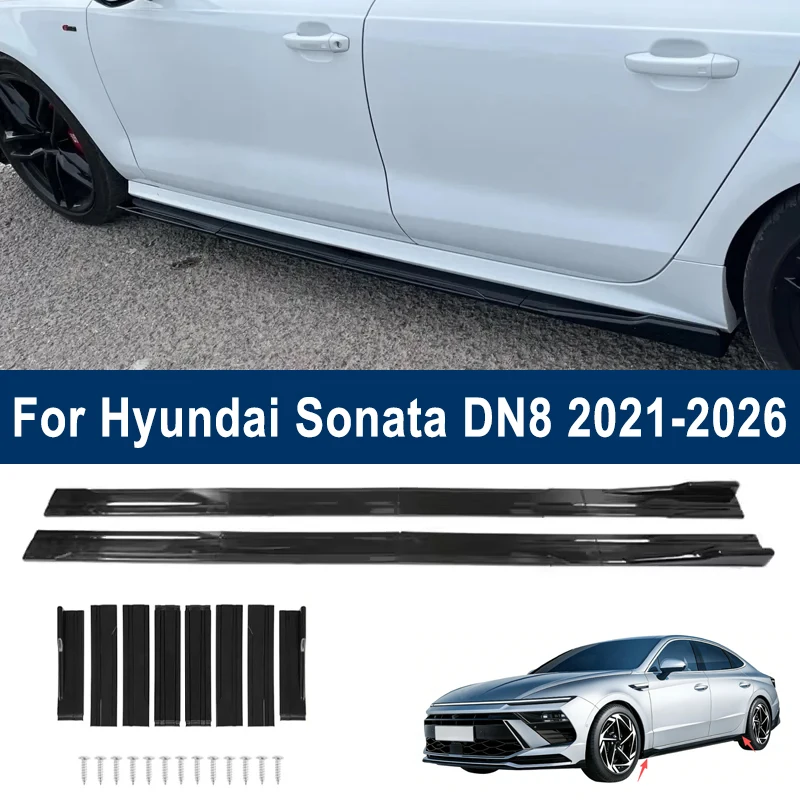 

For Hyundai Sonata DN8 2021-2026 Car Side Skirt Splitters Extended Side Spoiler Sport Body Kit Bumper Lip Modified Parts 8Pcs
