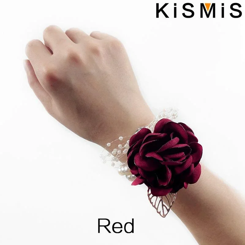 KISMIS 1PC Wrist flowers,Wrist Corsage, Corsage Wrist,Flower Girl Hand flower,Wrist Corsage Graduation Party Hand Flower Decor