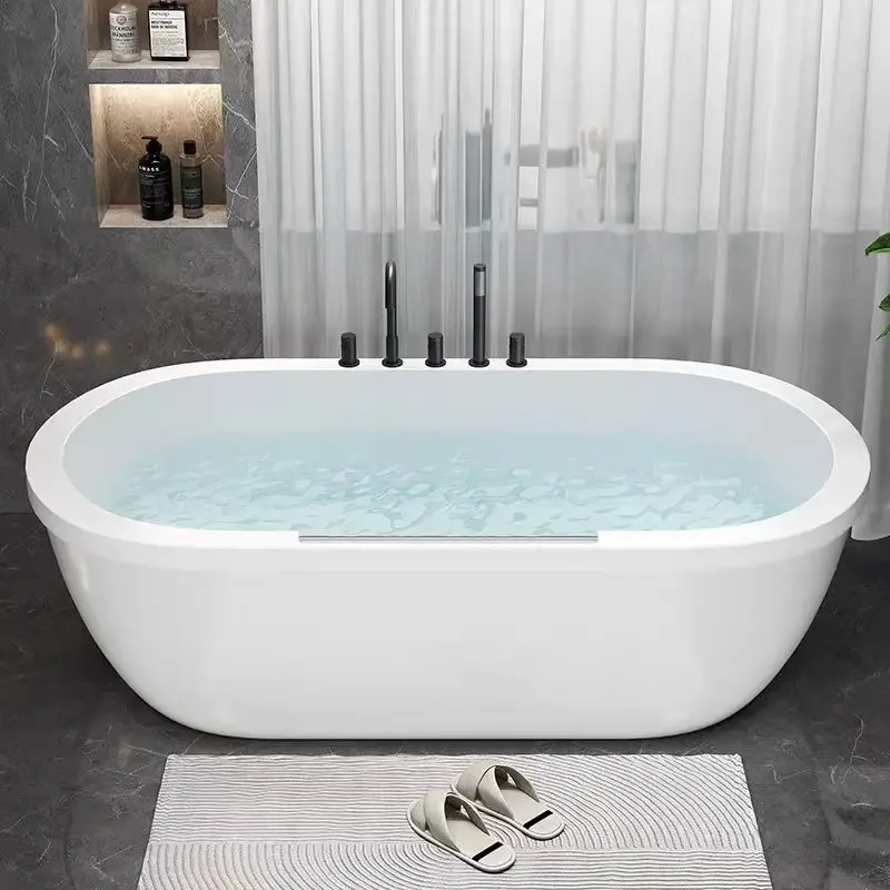 Double-layer acrylic household adult thermal insulation small apartment spa bathroom bathtub bathtub